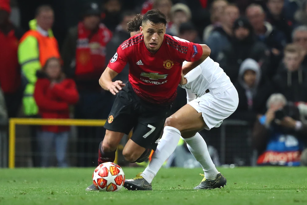 Alexis Sánchez mentre giocava per il Manchester United