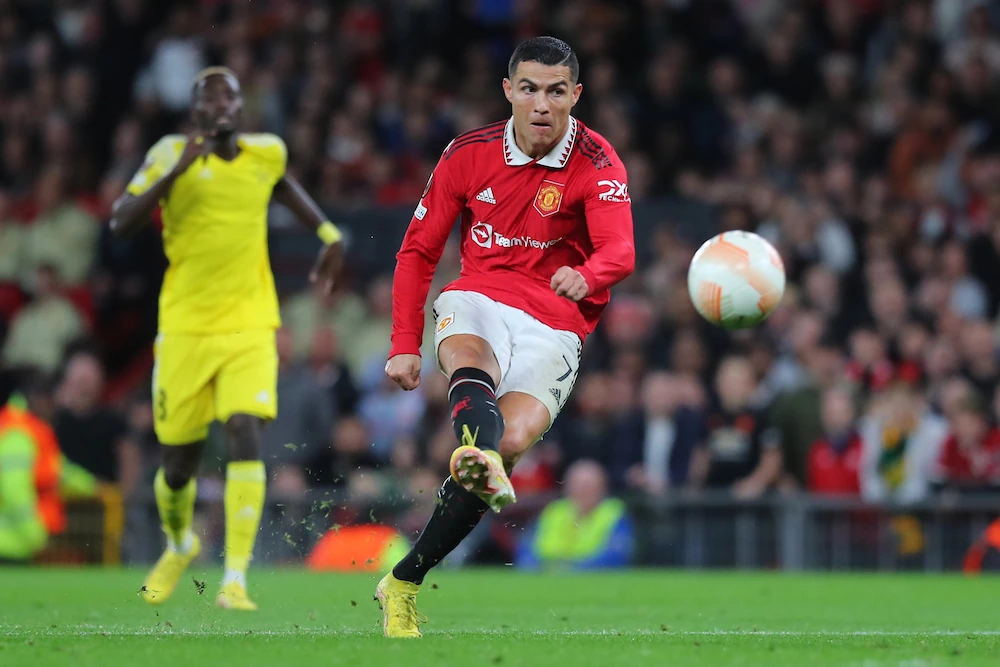 Cristiano Ronaldo qui mentre gioca per il Manchester United