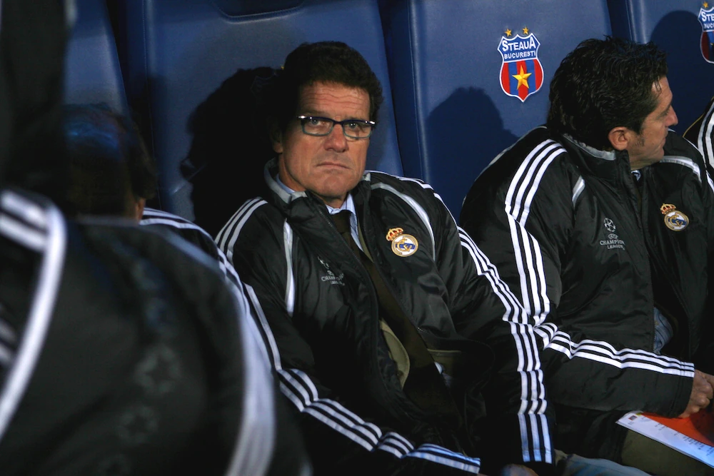 Fabio Capello mentre allenava il Real Madrid