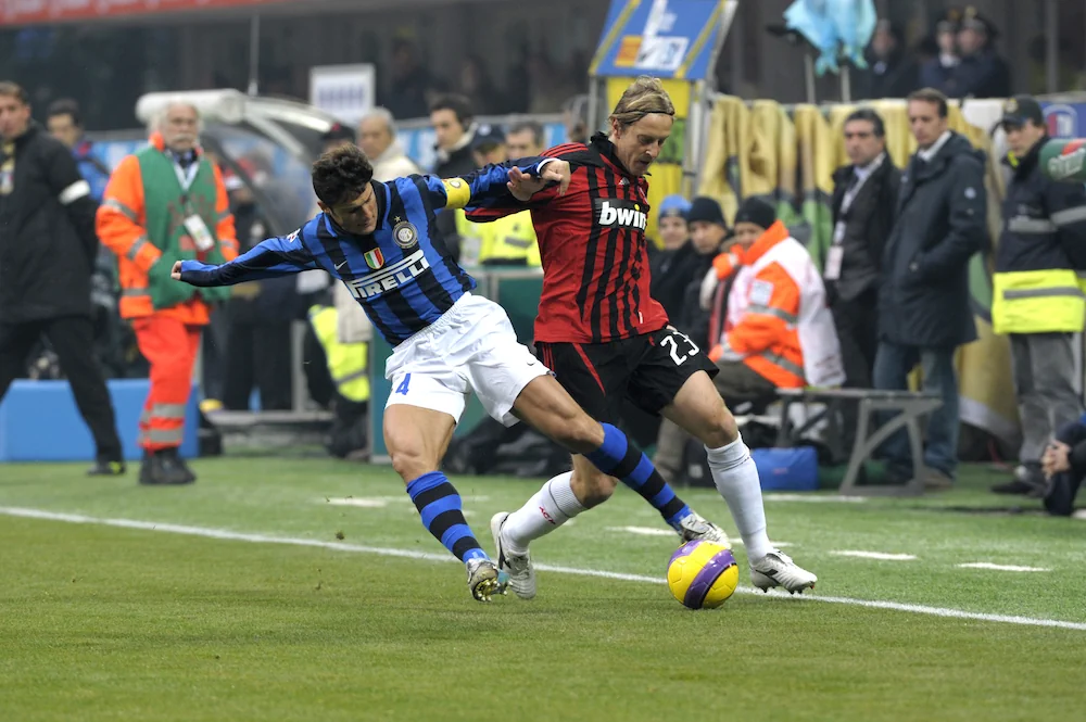 Massimo Ambrosini (Milan) e Javier Zanetti (Inter)